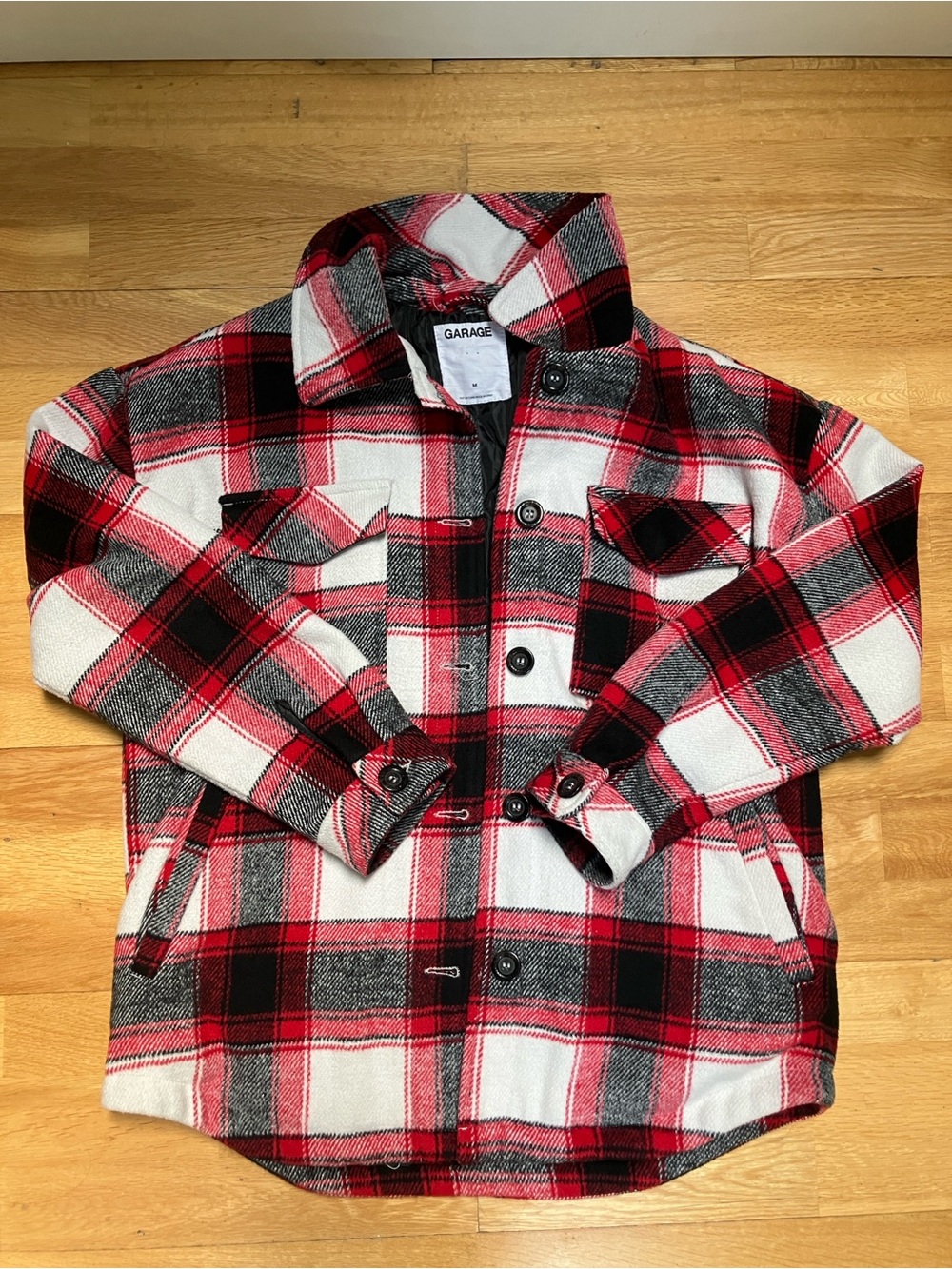 Garage Red, Black & White Plaid Jacket